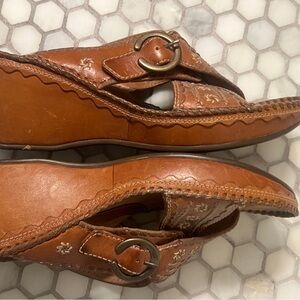 Clarks Brown Leather Wedges